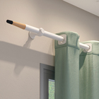 Kit Varão de Cortina 2 metros 28mm Aço Kids Formato de Lapis Branco Belchior