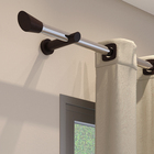 Kit Varão de Cortina 2 metros 28mm Alumínio Alemão Nobre Eco Imbuia Belchior