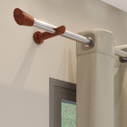 Kit Varão de Cortina 2 metros 28mm Alumínio Alemão Nobre Plus Jatoba Belchior