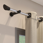 Kit Varão de Cortina 2 metros 28mm Alumínio Alemão Nobre Plus Tabaco Belchior