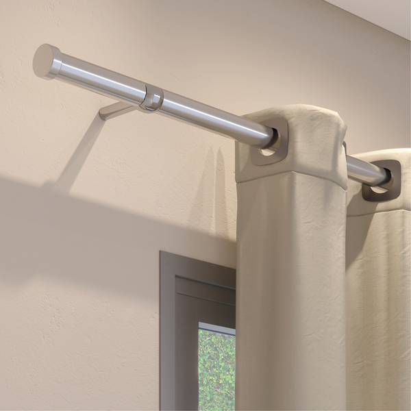 Kit Varão de Cortina 2 metros 28mm Alumínio Atenas Cromo DeVictor