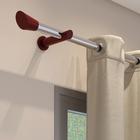 Kit Varão de Cortina 3 metros 28mm Alumínio Alemão Nobre Eco Mogno Belchior