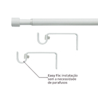 Kit Varão de Cortina Extensível 1,20 a 2,1 metros 13/16mm Ferro Cap Branco Inspire