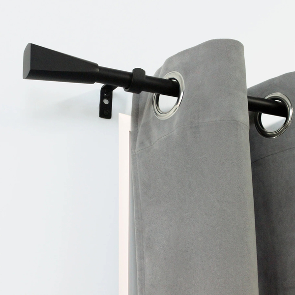 Kit Varão de Cortina Extensível 1,60 a 3 metros 16/19mm Ferro Pommel Preto Inspire