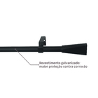 Kit Varão de Cortina Extensível 1,60 a 3 metros 16/19mm Ferro Pommel Preto Inspire
