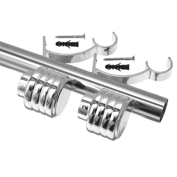 Kit Varão De Cortina Madrid 19mm 2 Metros Glacial Repuxada Co