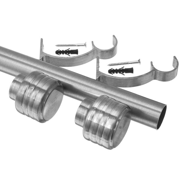 Kit Varão De Cortina Madrid 19mm 3 Metros Glacial Repuxada Co