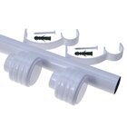 Kit Varão De Cortina Madrid 19mm 3 Metros Glacial Repuxada Co