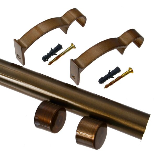 Kit Varão De Cortina Valencia 19mm 1,5m (tampa) Couselo Ouro