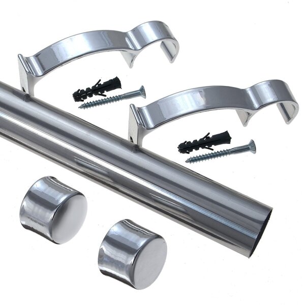 Kit Varão De Cortina Valencia 19mm 2,00m (tampa) Couselo Crom