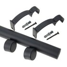 Kit Varão De Cortina Valencia 19mm 2,00m (tampa) Couselo Preto