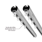 Kit Varão Deslizante de Cortina Duplo Trilho Suíço 6 metros 19/28mm Alumínio Aço Escovado Namedi