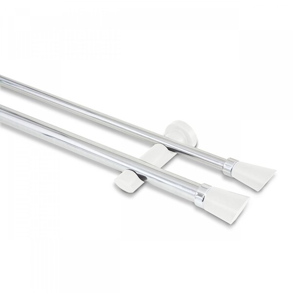 Kit Varão Duplo  De Cortina 2m Alemão Nobre Belchior Branco