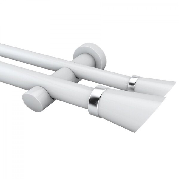 Kit Varão Duplo De Cortina 19mm 300cm Com Emenda Alemão Belch