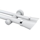 Kit Varão Duplo De Cortina 19mm 400cm Com Emenda Alemão Belch