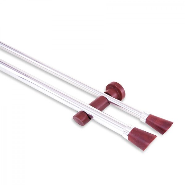 Kit Varão Duplo De Cortina 19mm 400cm Com Emenda Alemão Nobre