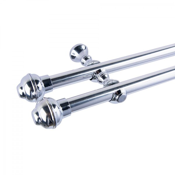 Kit Varão Duplo De Cortina 2m Sem Emenda Eco Metal Belchior C