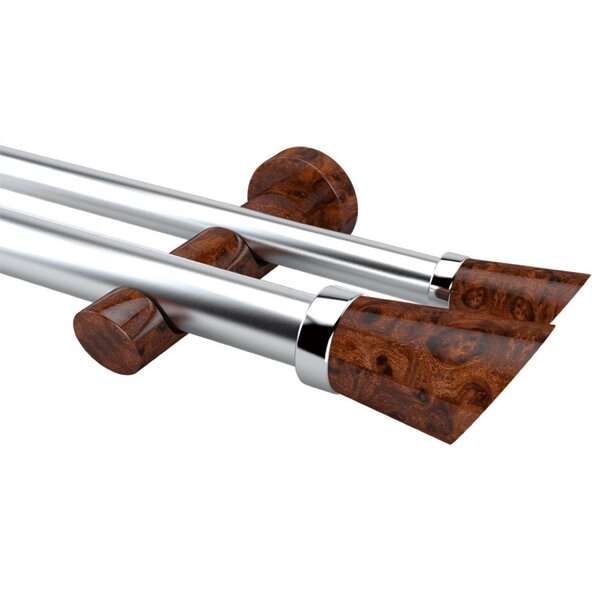 Kit Varão Duplo De Cortina 4m Com Emenda Alemão Nobre Belchio