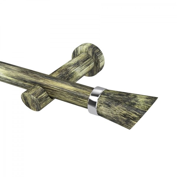 Kit Varão Simples De Cortina 19mm 400cm Com Emenda Alemão Bel