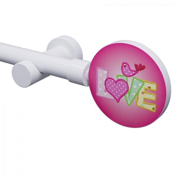 Kit Varão Simples De Cortina 28mm 200cm Kids Love Belchior Ro