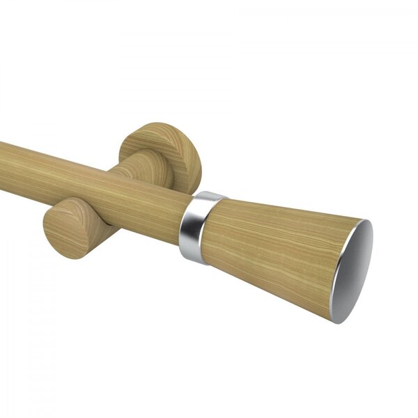 Kit Varão Simples De Cortina 28mm 300cm Com Emenda Jade Plus