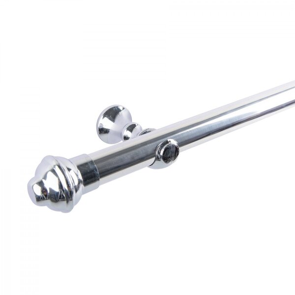 Kit Varão Simples De Cortina 300cm Com Emenda Cromado Belchio