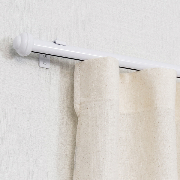 Kit Varão Trilho de Cortina 2 metros 28mm Alumínio Redondo Branco Couselo