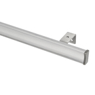 Kit Varão Trilho de Cortina 3 metros 38mm Alumínio Moon Aço Escovado Couselo