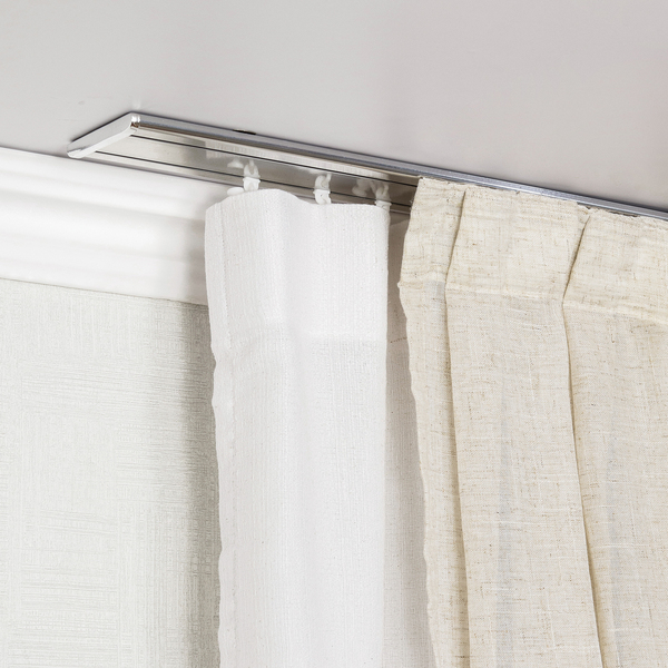 Kit Varão Trilho de Cortina Duplo 3 metros 70mm Alumínio Slin Cromado Couselo