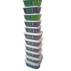 Kit Vasilhas Plásticas Porta-mantimentos Com Tampas - 11 Peças