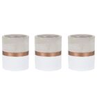 Kit Vaso Branco E Cobre Em Cimento 3peças