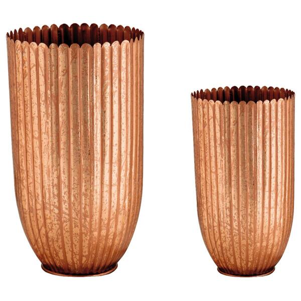 Kit Vaso Cobre Em Metal 2 Peças