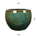 Kit Vaso de Planta Cerâmica Verde Bola Bella Art Vetrificados - 2 Unidades