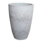 Kit Vaso de Planta Plástico Cimento Queimado Liso Cônico Japi - 2 Unidades