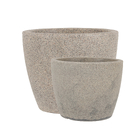 Kit Vaso de Planta Plástico Granito Malta Naterial - 2 Unidades