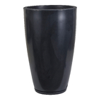 Kit Vaso de Planta com Prato Plástico Preto Amsterdã Floridis - 2 Unidades