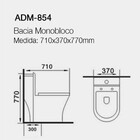 Kit Vaso Sanitário Adm 854 C/ Caixa Monobloco E Assento Adamas