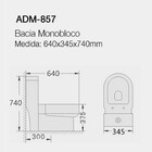 Kit Vaso Sanitário Adm 857 C/ Caixa Monobloco E Assento Adamas