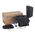 Kit Vaso Sanitário com Caixa Acoplada e Assento Preto Fosco Duplo Acionamento 3/6L Saída Vertical Monaco Agnest