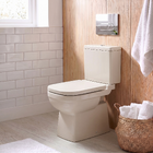 Kit Vaso Sanitrio com Caixa Acoplada e Assento Bege Fosco Quadrado 3 e 6 litros Elite Celite