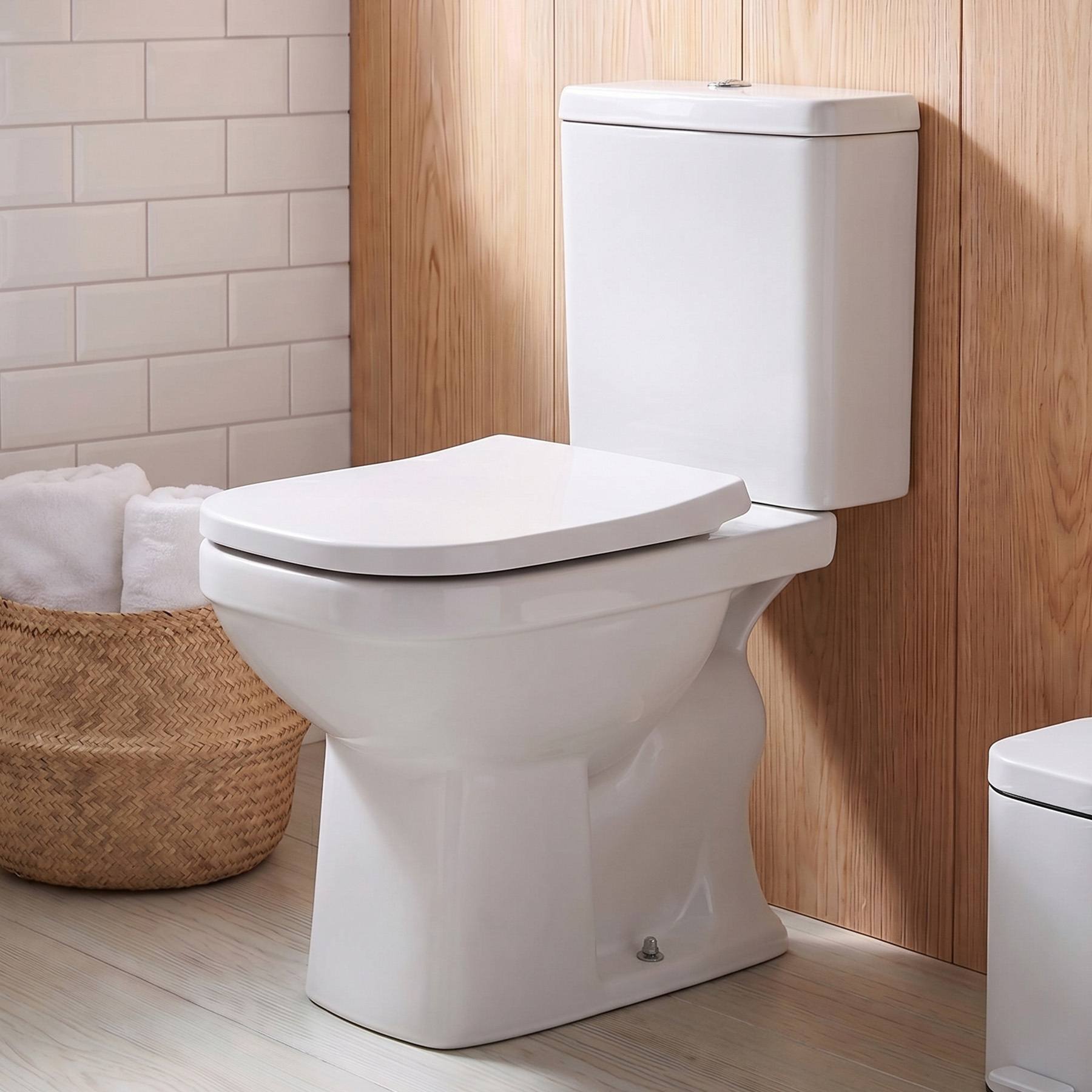 Kit Vaso Sanitário com Caixa Acoplada e Assento Branco Quadrado 3