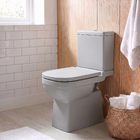 Kit Vaso Sanitrio com Caixa Acoplada e Assento Cinza Fosco Quadrado 3 e 6 litros Elite Celite