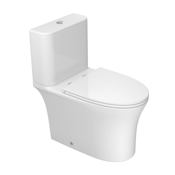 Kit Vaso Sanitário com Caixa Acoplada e Assento Branco Duplo Acionamento 3/6L Vertical Vertis Total Clean Deca