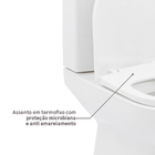 Kit Vaso Sanitário Caixa Acoplada e Assento Branco Duplo Acionamento 3/6L Saída Vertical Axis Deca