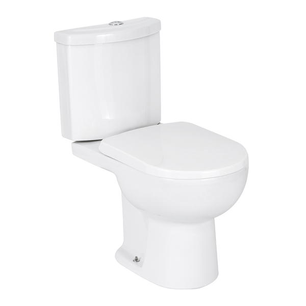 Kit Vaso Sanitário com Caixa Acoplada e Assento Branco Duplo Acionamento 3/6L Saída Vertical Luna Speciale Icasa