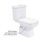 Kit Vaso Sanitário Caixa Acoplada e Assento Branco Duplo Acionamento 3/6L Saída Vertical Lyon Sensea