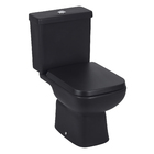Kit Vaso Sanitário com Caixa Acoplada e Assento Preto Fosco Duplo Acionamento 3/6L Saída Vertical Lyon Sensea