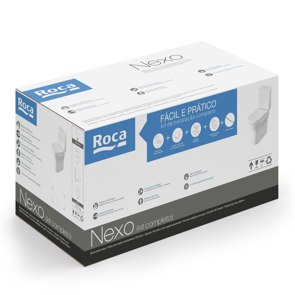Kit Vaso Sanitário com Caixa Acoplada e Assento Preto Fosco 3 e 6