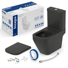 Kit Vaso Sanitário com Caixa Acoplada e Assento Duplo Acionamento 3/6L Vertical Preto Prime Incepa