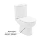 Kit Vaso Sanitário Caixa Acoplada e Assento Branco Duplo Acionamento 3/6L Saída Vertical Smart Celite
